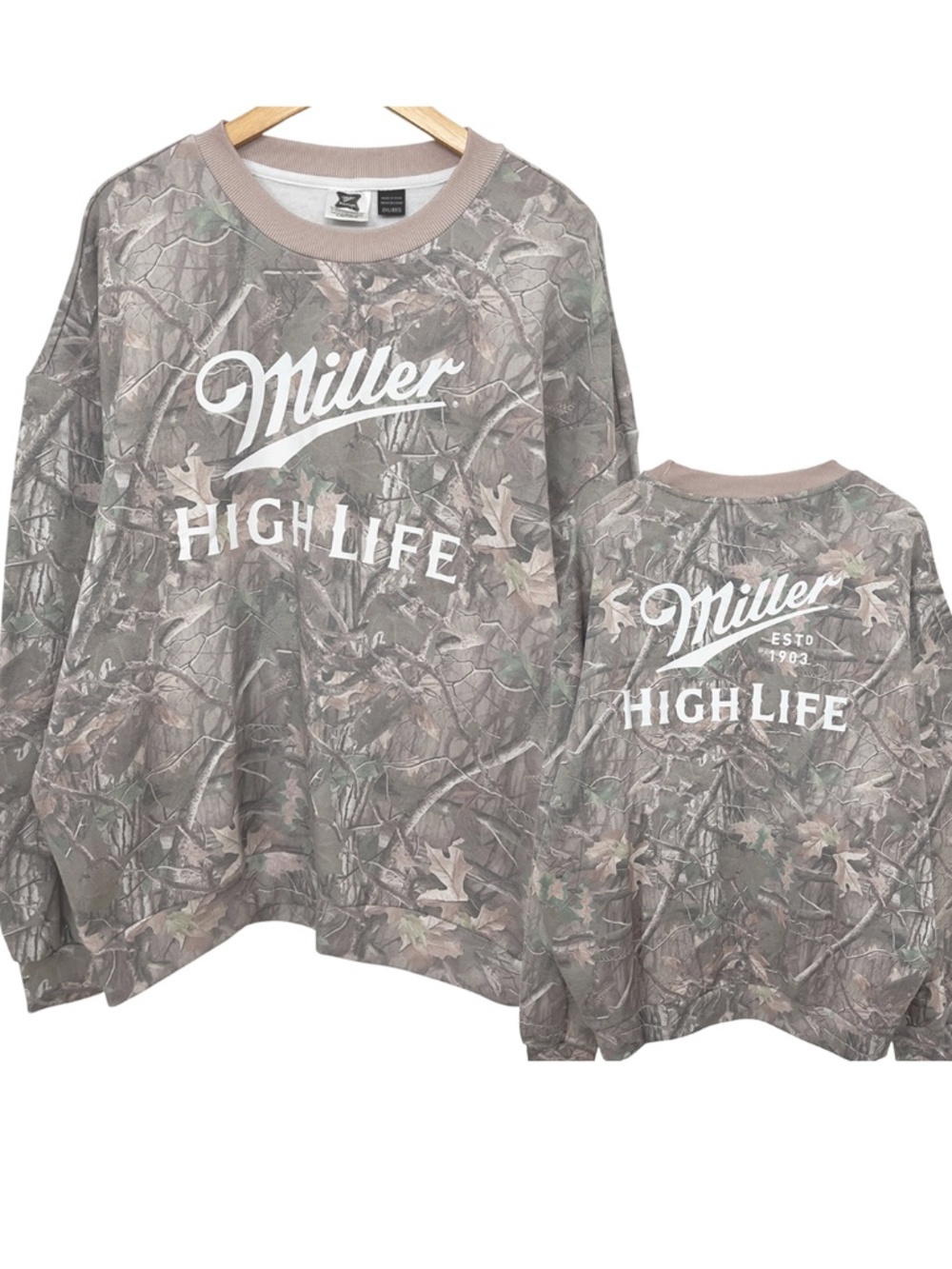 NWOT Miller High Life Camo Men's Sweatshirt 2XL
